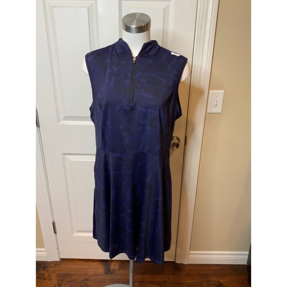 PXG Dark Blue Camouflage 1/4 Zip Athletic Golf Dress, Size XL